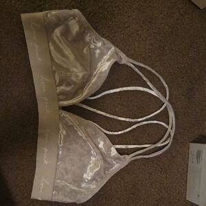 PINK Victoria's Secret Velvet Bralette - Light Beige